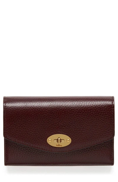 Mulberry Medium Darley Leather Wallet In Oxblood
