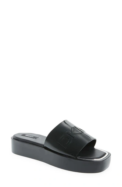 Dkny Laren Platform Slide Sandal In Black