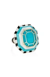 NEVERNOT NEVERNOT GRAB 'N' GO READY TO RELEASE TURQUOISE RING,NNT-7