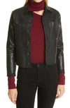 L'agence Janelle Slim Fit Coated Jacket In Saturated Black Coated