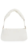 Mali + Lili Scarlett Faux Fur Strap Baguette Bag In White