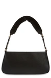 Mali + Lili Scarlett Faux Fur Strap Baguette Bag In Black