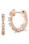 Dana Rebecca Designs Ava Bea Mini Huggie Hoop Earrings In Rose Gold