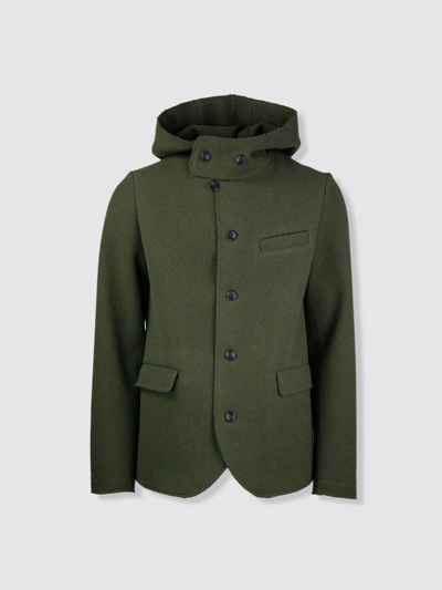 Hannes Roether Boiled Wool Jacket In Green