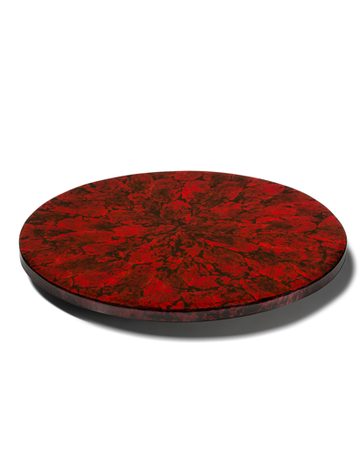 Ladorada Mother Of Pearl Revolving Tray, Red