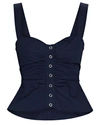 A.l.c Lilah Ruched Button-front Top In Navy