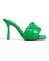 Bottega Veneta Lido Leather Sandals In Grass
