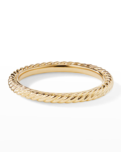 David Yurman 2mm Cabled Stackable Band Ring In 18k Gold