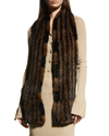 Gorski Mink Fur Knit Stole In Blackbrown