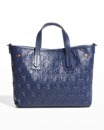 Liberty London Marlborough Mini Logo-embossed Tote Crossbody Bag In 13 Navy