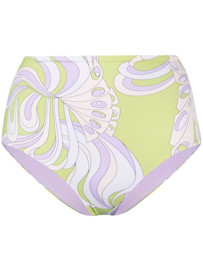 Emilio Pucci Farfalle-print Bikini Bottoms In Grün