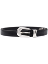 Our Legacy Pin-buckle Leather Belt In Schwarz
