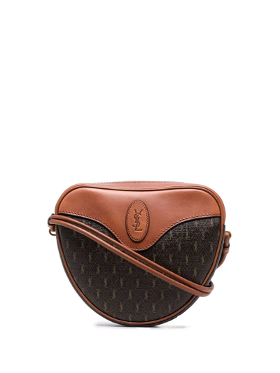 Saint Laurent Le Monogramme Heart Ysl Crossbody Bag In Braun