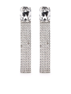 Saint Laurent Silver-tone Chunky Rhinestone Drop Earrings In Silber