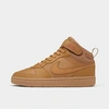 Nike Big Kids' Court Borough Mid 2 Casual Shoes In Wheat/wheat/black/gum Light Brown