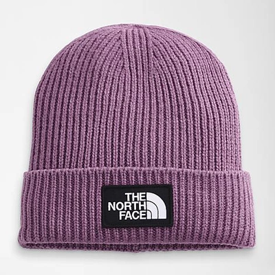 The North Face Lilac Logo Beanie In Pikes Purple