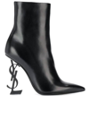 Saint Laurent Black Leather Opyum Ankle Boots