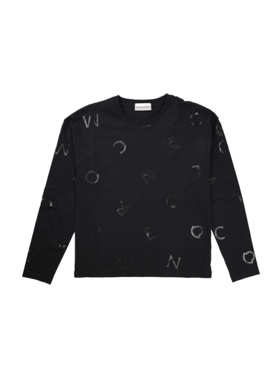 Moncler Kids' Black Long Sleeve T Shirt