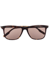 Montblanc Tortoiseshell-effect Square Sunglasses In Braun