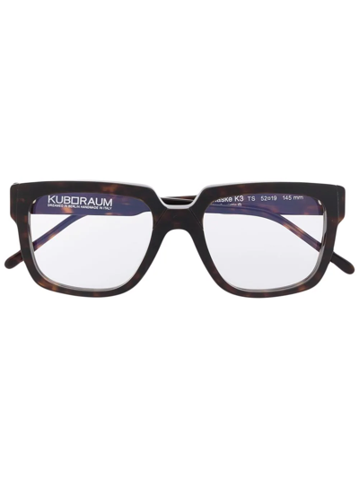 Kuboraum K3 Square-frame Glasses In Braun