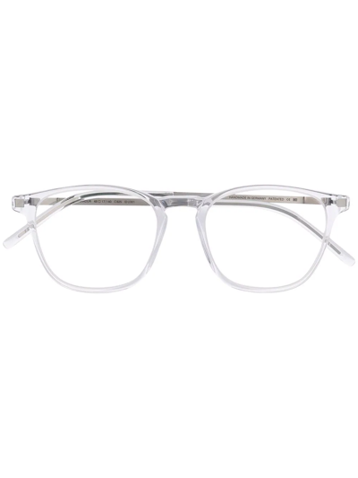 Mykita Logo Square-frame Glasses In Silber