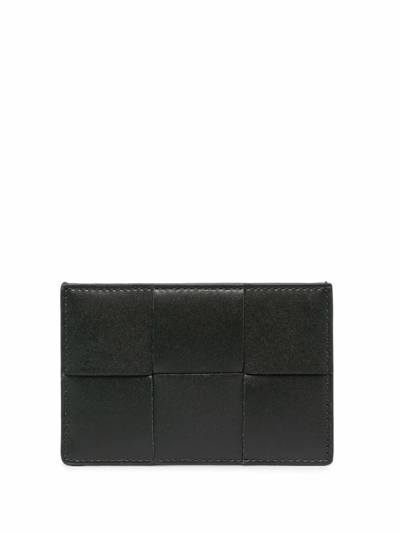 Bottega Veneta Intrecciato Leather Cardholder In Grün