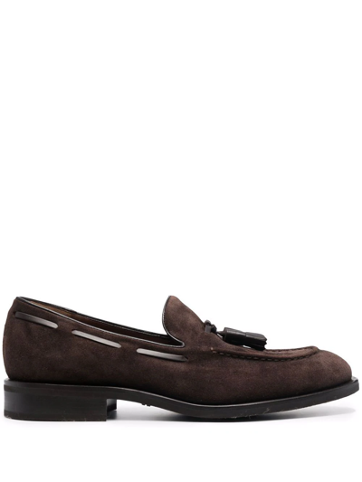 Fratelli Rossetti Dark Brown Calf Leather Tassel Loafer Shoes In Dexter_dark Mogano