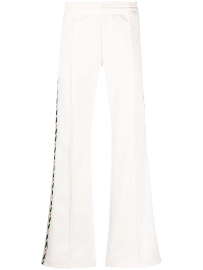 Casablanca Embroidered-logo Striped Joggers In Off White