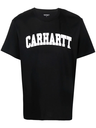 Carhartt Short-sleeve Logo T-shirt In 0d2 Black / White