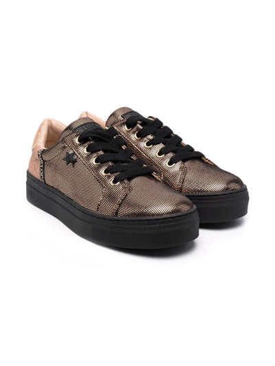 Liu •jo Kids' Alicia Metallic Low-top Sneakers In 金色