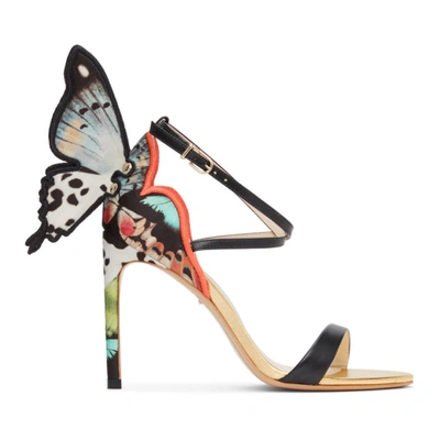 Sophia Webster Black Chiara Embroidery Heeled Sandals