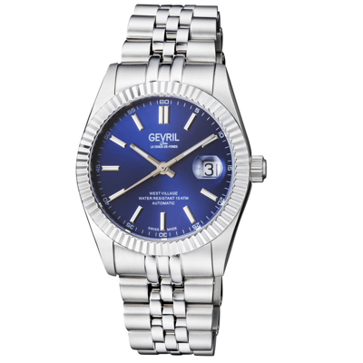 Gevril West Village Automatic Blue Dial Mens Watch 48900