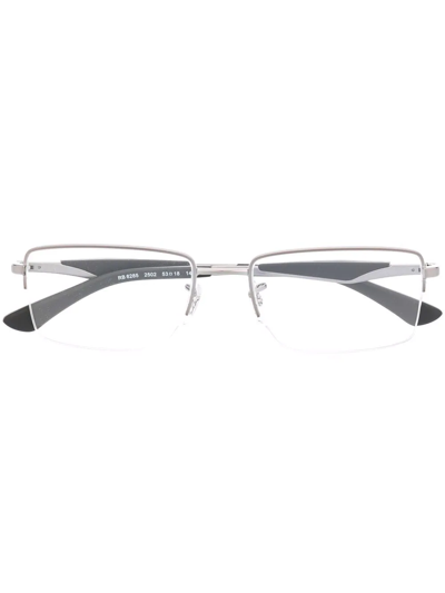 Ray Ban Rectangle-frame Glasses In Silber