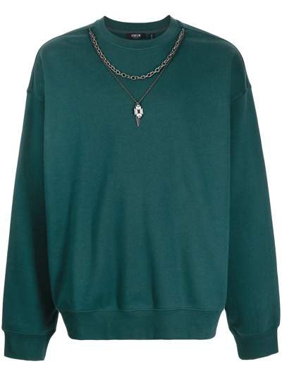 Five Cm Necklace-collar Crewneck Sweatshirt In Grün