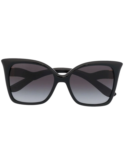 Dolce & Gabbana Sculpted-arm Sunglasses In Schwarz