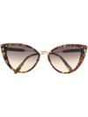 Tom Ford Leopard Cat-eye Frame Sunglasses In Braun