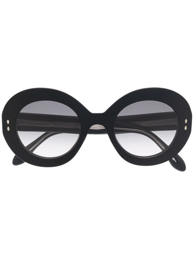 Isabel Marant Eyewear Gradient Round-frame Sunglasses In Schwarz