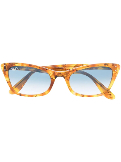 Ray Ban Lady Burbank Narrow Cat Eye Sunglasses In Gelb