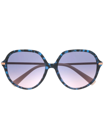 Valentino Garavani Oversized Oval-frame Sunglasses In Blau