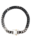 Alyx Gunmetal & Silver Ceramic Buckle Chain Necklace In Silber