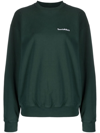 Sporty And Rich Women's Classic Logo-embroidered Cotton Sweatshirt In Green