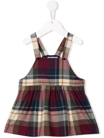 Knot Babies' Callie Checked Pinafore Dress In Red