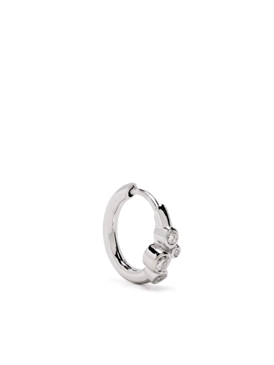 Maria Black 14kt White Gold Elena Diamond Huggie Earring In Silver