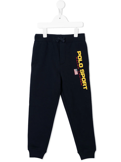 Ralph Lauren Kids' Logo-print Track Pants In Blue