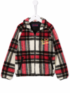 Mc2 Saint Barth Teen Embroidered-logo Plaid Jacket In Red