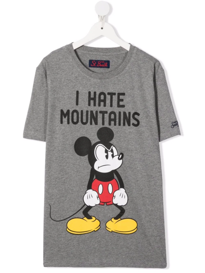 Mc2 Saint Barth Teen Disney Print T-shirt In Grey