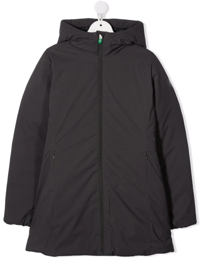Save The Duck Teen Logo-patch Zip-up Jacket In Grey