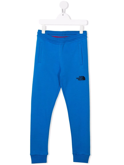 The North Face Kids' Logo Embroidered Tracksuit Bottoms In Blue