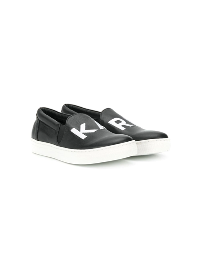 Karl Lagerfeld Kids' Karl Slip-on Trainers In Black