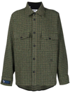 Msgm Herringbone Check-pattern Shirt In Green
